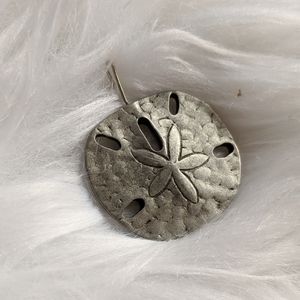 Signed Sarah Coventry Pewter Sand Dollar Pendant
